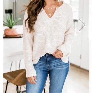NWOT “This Time Around” Taupe Sweater